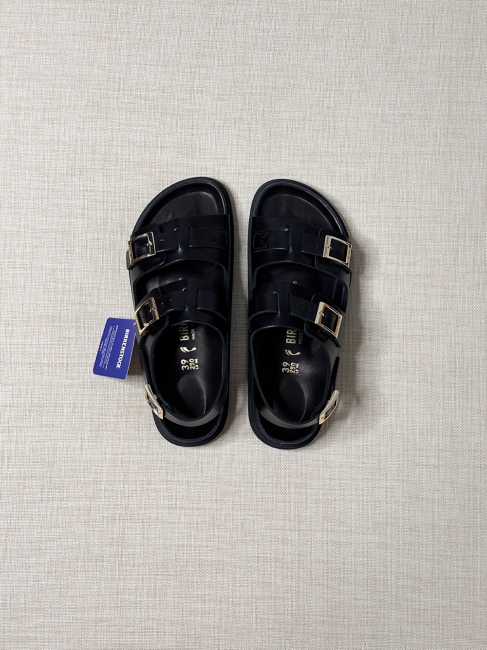 Birkenstock Cannes Exquisite Natural Leather Sandals Black 39 Narrow - Picture 3 of 16